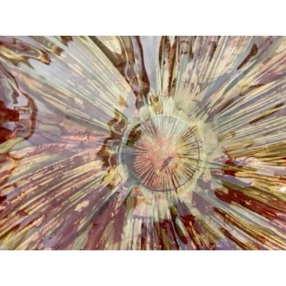 15" decorative bowl gold/red flower - Picture 3 of 7